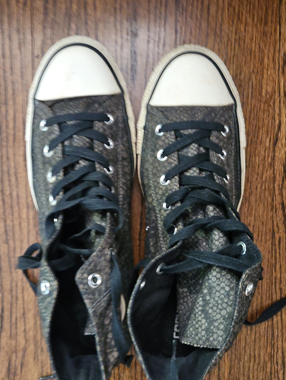 Converse All Star Men's High-Top Sneakers in   Brown-Black Canvas Snake Print